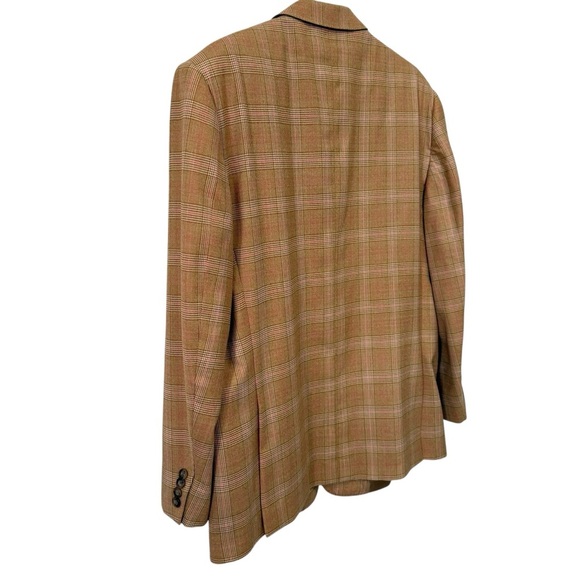 Ermenegildo Zegna Single Breasted Brown Plaid Tartan Blazer 100% Wool - Picture 16 of 17